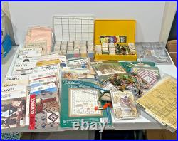 Vintage Lot Of Cross Stitch, Quilting, Crafts, Opened Used Different Brands