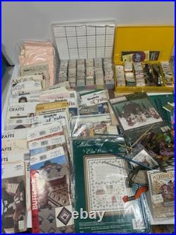 Vintage Lot Of Cross Stitch, Quilting, Crafts, Opened Used Different Brands