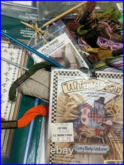 Vintage Lot Of Cross Stitch, Quilting, Crafts, Opened Used Different Brands