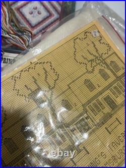 Vintage Lot Of Cross Stitch, Quilting, Crafts, Opened Used Different Brands