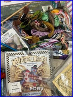 Vintage Lot Of Cross Stitch, Quilting, Crafts, Opened Used Different Brands