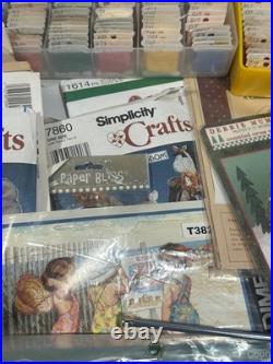 Vintage Lot Of Cross Stitch, Quilting, Crafts, Opened Used Different Brands