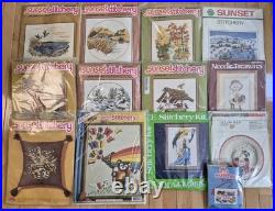 Vintage Lot of 13 Sunset Stitchery McNeil CE Needle Treasures Bernat Kits READ Vintage Lot of 13 Sunset Stitchery McNeil CE Needle Treasures Bernat Kits READ