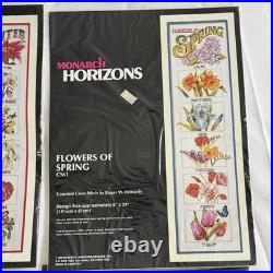 Vintage Monarch Horizons Cross Stitch Kit Flowers of Winter Spring Summer Autumn