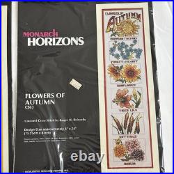 Vintage Monarch Horizons Cross Stitch Kit Flowers of Winter Spring Summer Autumn