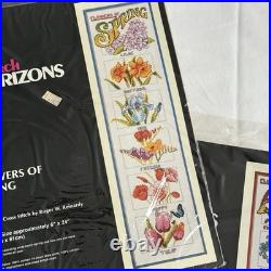 Vintage Monarch Horizons Cross Stitch Kit Flowers of Winter Spring Summer Autumn