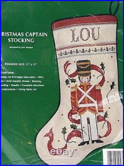 Vintage Needle Treasures Christmas Captain Counted Cross Stitch Stocking Kit NEW