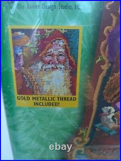 Vintage Needlepoint Bucilla Father Christmas Stocking #60769 Complete Kit 1999
