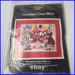 Vintage Needlework Kit Lot 6 Simplicity Creative Circle Crewel Cross Stitch 80s