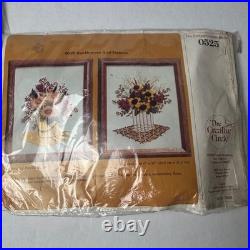 Vintage Needlework Kit Lot 6 Simplicity Creative Circle Crewel Cross Stitch 80s