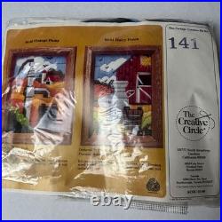 Vintage Needlework Kit Lot 6 Simplicity Creative Circle Crewel Cross Stitch 80s