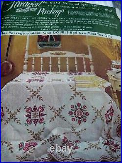 Vintage Paragon Colonial Star Cross Stitch Quilt Kit Not Sealed