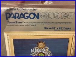 Vintage Paragon Tree Of Peace Vintage Needlepoint Kit Christmas Tree