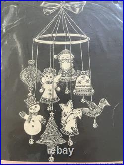 Vintage Rare Bucilla Christmas Needlework Felt&Sequin Jeweled Holiday Mobile Vintage Rare Bucilla Christmas Needlework Felt&Sequin Jeweled Holiday Mobile
