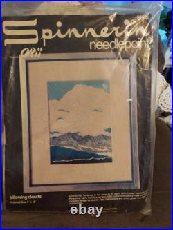 Vintage Spinnerin needlepoint Cross Stitch Billowing Clouds 9x12