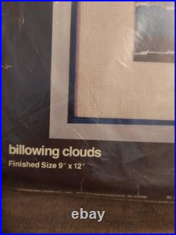 Vintage Spinnerin needlepoint Cross Stitch Billowing Clouds 9x12