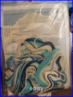 Vintage Spinnerin needlepoint Cross Stitch Billowing Clouds 9x12