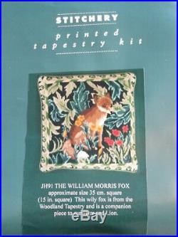 Vintage WILLIAM MORRIS FOX Needlepoint Kit Complete England-Wool-tapestry