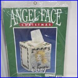 Vntge Bernat Angel Face Craft Kits Christmas Tree Topper Stockings Tissue Card