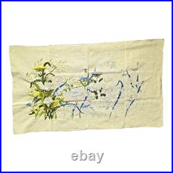 Vtg 1975 Paragon Country Garden Floral Crewel Embroidery Kit Partially Done