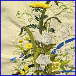 Vtg 1975 Paragon Country Garden Floral Crewel Embroidery Kit Partially Done