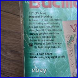 Vtg 90s Bucilla Father Winter Santa Stocking Kit Cross Stitch Stocking Kit 84025