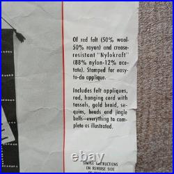 Vtg Bucilla Christmas Jeweled Stocking Wall Hanging Kit 8479 Rare 1960 Plz Read