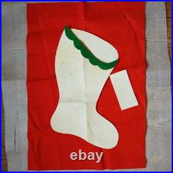 Vtg Bucilla Christmas Jeweled Stocking Wall Hanging Kit 8479 Rare 1960 Plz Read