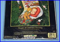Vtg Dimensions Dreams of Christmas Counted Cross Stitch Christmas Stocking Kit