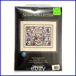 Vtg Dimensions Gold Cat Collection Counted Cross Stitch Kit 35008 1999 14x11