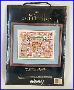 Vtg Dimensions Gold Collection Antique Bear Collectibles #3756 Cross Stitch Kit