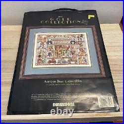 Vtg Dimensions Gold Collection Antique Bear Collectibles #3756 Cross Stitch Kit