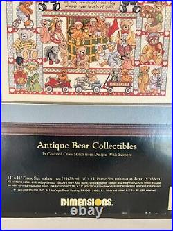 Vtg Dimensions Gold Collection Antique Bear Collectibles #3756 Cross Stitch Kit