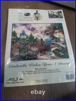 Vtg Disney Dreams Kinkade Cinderella Wishes Upon Dream Cross Stitch Kit 52503