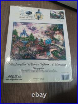 Vtg Disney Dreams Kinkade Cinderella Wishes Upon Dream Cross Stitch Kit 52503