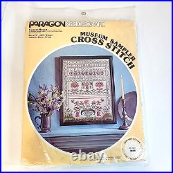 Vtg Paragon 0860 Needlecraft Museum Inspired Sampler Cross Stitch Kit New