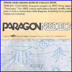 Vtg Paragon 0860 Needlecraft Museum Inspired Sampler Cross Stitch Kit New