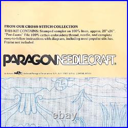 Vtg Paragon 0860 Needlecraft Museum Inspired Sampler Cross Stitch Kit New