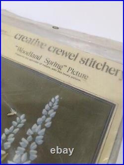 Vtg Paragon Needlecraft Creative Crewel Kit Woodland Spring 18x24 1973 Sealed