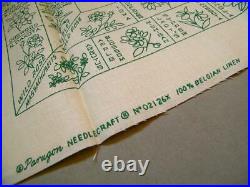 Vtg Paragon USA Map 50 United States Flower Linen Embroidery Sampler Kit 02126X