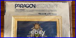 Vtg Tree of Peace Paragon Needlecraft Kit #6429 Embellished Christmas NOS 1978