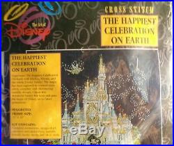 Walt Disney Cross Stitch Kit Happiest Celebration on Earth Mickey Castle RARE