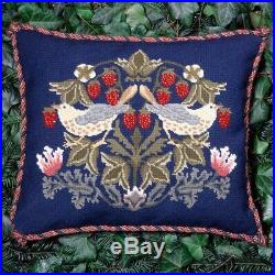 William Morris Strawberry Thief 2 Pillow Needlepoint Kit by Beth Russell