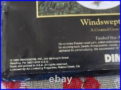Windswept Santa Stocking Cross Stitch Christmas Kit 8496 Dimensions Collections