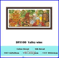 Wine Drinks Cross Stitch Fruits Design Embroidery Portrait House Wall Decoration
