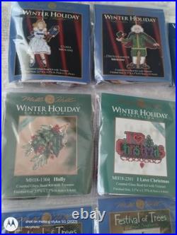 Winter Holiday MILL Hill Bead & Treasure Cross Stitch Kit Lot Of 16 Kits Lot III