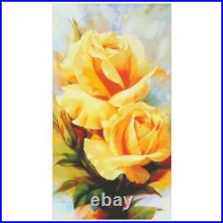 Yellow Roses Cross Stitch Lovely Flowers Design Canvas Embroidery House Displays